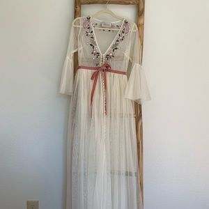 stunning BHLDN sheer white robe